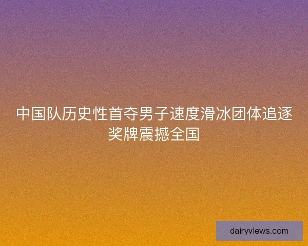 中国队历史性首夺男子速度滑冰团体追逐奖牌震撼全国