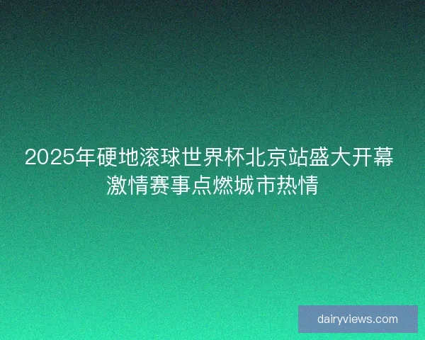 2025年硬地滚球世界杯北京站盛大开幕 激情赛事点燃城市热情